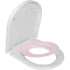 Image de TODOT Abattant WC Familial Forme en D, Lunette de Toilette avec Siège Enfant Magnétique, Frein de Chute et Charnière Réglable, Siège de Toilette pour Adultes et Enfants, Démontage Rapide - Rose
