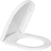 Image de TODOT Abattant WC Blanc Duroplast Thermoplastique Déclipsable Forme D avec Frein de Chute Charnière Réglable, Dégagement Rapide à Un Bouton
