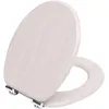 Image de TODOT Abattant WC avec Frein de Chute Silencieux, Siège de Toilette en MDF Imitation Bois Naturel, Charnières Inox/Zinc Ajustables, Compatible Cuvette O, Capacité jusqu'à 175 kg (Natural Wood)