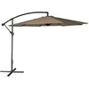 Image de Parasol de Jardin déporté OAHU Rond 3m de diamètre Taupe avec manivelle. Parasol déporté inclinable et Rabattable.