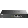 Image de D-Link DGS-1010MP Switch Gigabit Max PoE 10 Ports, 8 Ports PoE+ Gigabit 30 W, Budget PoE 125 W, Liaison Montante Fibre SFP, sans Ventilateur, Silencieux, économie d'énergie, boîtier métallique