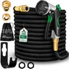 Image de TRESKO® Tuyau d'arrosage Flexible et Extensible pour Jardin | Extensible de 30m | avec 3 Embouts en Latex | Tuyau d'arrosage rétractable