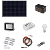 Image de Kit Îlot Photovoltaïque 160W Kit avec panneau solaire, contrôleur de charge, projecteur et accessoires d'installation