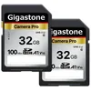 Image de Gigastone Carte Mémoire SDHC 32 Go, Caméra Pro Série, Lot de 2 Cartes, Vitesse allant jusqu'à 100 Mo/s. Compatible avec Caméra Canon Nikon Sony Caméscope, A1 U1 V10 UHS-I Classe 10 pour Full HD Vidéo