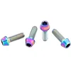 Image de Wolf Tooth | Ti Rainbow Lot de 4 boulons pour cage de bouteille d'eau | Accessoires de vélo Pièces personnalisées conçues avec précision