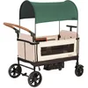 Image de Yvolution - Chariot Facile à Plier et à Ranger avec auvent ; Chariot Pliable pour Enfants, Cargaison et Jardin, Chariot à Ouverture latérale pour 2 Enfants, poignée réglable Push-Pull, Porte Avant