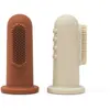 Image de Mushie Lot de 2 Brosses à Dents à Doigt pour Bébé | Accessoires pour Bébé, Jeunes Enfants Garçons et Filles | Clay/Shifting Sand