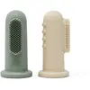 Image de Mushie Lot de 2 Brosses à Dents à Doigt pour Bébé | Accessoires pour Bébé, Jeunes Enfants Garçons et Filles | Cambridge Blau/Shifting Sand