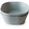 Image de mushie Lot de 2 bols carrés pour enfants, Réutilisables, sans BPA, Passe au lave-vaisselle et au micro-ondes, Fabriqués au Danemark (Sage)