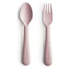 Image de Mushie Set de fourchette et cuillère pour enfants | Couverts de table réutilisables | Résistants au lave-vaisselle et au micro-ondes | Fabriqué au Danemark | Blush