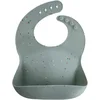 Image de mushie Bavoir Bébé en Silicone | Bavoirs Imperméables Réglables | Bavoirs Faciles à Essuyer | 4 Tailles Réglables Avec Poches Avant Profondes | 100% Sans BPA et Phtalate | Cambridge Blue Confetti