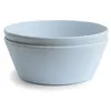 Image de mushie Lot de 2 bols ronds pour enfants, Réutilisables, sans BPA, Passe au lave-vaisselle et au micro-ondes, Fabriqués au Danemark (Powder Blue)