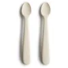 Image de Mushie | Lot de 2 Cuillère en silicone sans BPA | Cuillère d'alimentation lavable au lave-vaisselle | Accessoires pour les tout-petits | Ivory