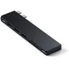 Image de SATECHI Hub Dual USB-C Pro Slim 7 en 1, USB4 40Gbps, 6K@60Hz, PD 100W, 2 Ports Type-A et 1 Port Type-C à 10Gbps, HDMI, Lecteurs SD/MicroSD pour MacBook Air/Pro/Neo   Minuit