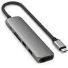 Image de Satechi 6 en 1 Hub USB C Slim Plus Adaptateur Multiport avec Charge PD 100W, HDMI 4K@60Hz, 2X Ports USB-A 10Gbps, SD/microSD pour MacBook Air/Pro/Neo, PC Portable et Plus   Gris Sidéral