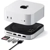 Image de SATECHI Hub Mac Mini M4 & Support avec Boîtier SSD NVMe en Aluminium, Dock Mac Mini M4 avec 2X USB-A 10 Gbps, 1x USB-A 480 Mbps, Lecteur SD et Ventilation Améliorée pour Mac Mini M4 et Pro