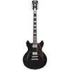 Image de D'Angelico Premier Mini DC Black Flake Stopbar guitare semi-hollow body avec housse