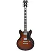 Image de D'Angelico Premier Mini DC Brown Burst Stopbar guitare semi-hollow body avec housse