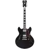 Image de D'Angelico Premier DC Black Flake Stopbar guitare semi-hollow body avec housse