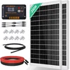 Image de ECO-WORTHY Kit Panneau Solaire 240W avec Panneau Solaire 12 V + Régulateur de charge30 A + câble de 5 m + pinces de fixation Z pour camping-car, caravane, maison