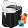 Image de Silonn Machine à glaçons avec poignée - Portable et autonettoyante, Mini Ice Maker 9 glaçons/6 min. 12 kg/jour, facile à retirer les glaçons et à utiliser n'importe où