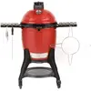 Image de Kamado Joe® Classic Joe  III Barbecue à charbon de bois de 45,7 cm en rouge avec chariot, étagères latérales, pince de barbecue et outil pour cendres
