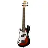 Image de Kala Solid Body 4-String Fretted U-Bass Left Handed Tobacco Burst basse électrique pour gauchers avec housse