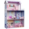 Image de Olivia's Little World Giant Doll House, grande maison de poupée en bois avec mobilier et accessoires, maison de poupées de 3 étages pour enfants, maison de poupées pour des poupées de 12 ", 3 ans +