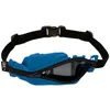 Image de SPIbelt Ceinture de poche pour enfants, poche extensible, taille réglable, sans logo, pas de rebond, bleu acier avec fermeture éclair noire, S