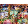 Image de Vermont Christmas Company Puzzle de 1000 pièces   Puzzle sur le thème de l'automne pour adultes avec bus campeurs rétro   Pièces de forme aléatoire et entièrement emboîtables
