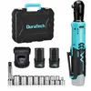 Image de DURATECH Clé à Cliquet Sans Fil 12V avec 2 Batteries 2,0 Ah, 3/8’’, Coupe de 65N.m, Charge Rapide en 1 Heure, Clé à Cliquet Electrique Puissante avec Lumière LED, 10 Accessoires et Boîte de Rangement