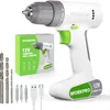 Image de WORKPRO Perceuse Visseuse sans Fil 12V Tout-en-un avec Mandrin 10mm(3/8") et Batterie 1500mAh, Charge Facile par USB de Type C, Réglage de Couple 17 + 1, et 3 Forets en HSS et 3 Embouts à Double Tête