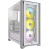 Image de CORSAIR ICUE 4000X RGB Moyen Tour ATX PC Boîtier En Verre Trempé - 3x SP120 RGB ELITE Ventilateurs - ICUE Lighting Node CORE Contrôler - Flux D'air Ã levé - Blanc