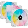 Image de Corsair iCUE SP120 RGB ELITE Performance 120 mm Kit de Trois Ventilateurs avec iCUE Lighting Node CORE (Technologie CORSAIR AirGuide, Huit LED RGB Paramétrables, Silencieux niveau sonore 18 dBA) Blanc