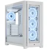 Image de Corsair ICUE 5000X RGB QL Edition Boîtier Moyen-tour (Quatre Ventilateurs QL120, ICUE Lighting Node CORE Inclus, Gestion Des Cbles Facile, 136 LED Au Total) Blanc