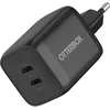 Image de Otterbox Standard EU 65W USB-C PD GaN Chargeur Mural 2 Ports, Noir