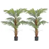 Image de VEVOR Arbre Artificiel 1219 mm Plante Artificielle PE Palmier à Noix de Bétel 2 Faux Arbres Vert avec Pot 127x113 mm Fausse Plante Décoration pour Maison Bureau Centres Commerciaux Intérieur Extérieur
