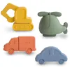 Image de mushie Jouet de Bain avec 4 véhicules flottants pour bébés, Tout-Petits et Enfants | Fabriqués en Silicone de qualité alimentaireamusants dans Le Bain | Hélicoptère, Voiture, Camion et excavatrice