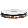 Image de Meinl Tambourin Bois 10" Steel Jingles - African Brown avec Peau