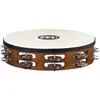 Image de Meinl Tambourin Bois 10" Steel Jingles - African Brown avec Peau
