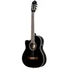 Image de Ortega RCE145LBK Family Series Pro Full-Size Guitar Black guitare électro-acoustique classique pour gaucher avec housse