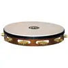 Image de Meinl Tambourin Bois avec Peau 1 Rangée de Cymbalettes Laiton