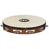 Image de Meinl Tambourin Bois 10" Aluminium Jingle - African Brown avec Peau