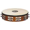 Image de Meinl Tambourin Bois 10" Aluminium Jingle - African Brown avec Peau