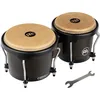Image de Meinl Percussion Bongos Headliner Wood - deux hand drums de 6,75 et 8 pouces - avec clé d'accord - chêne du Siam, Noir (HB100VWB-M)