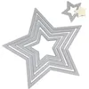 Image de Sizzix 18657567 Big Shot Étoiles Framelits Set de 5 Matrices de Découpe pour Machine Plastique Multicolore 11.11 cm x 10.48 cm - 1.91 cm x 1.91 cm