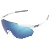 Image de 100 Percent RACETRAP-Matte White-Hiper Blue Multilayer Mirror Lens Lunettes Hommes, Blanc Mat-Cristal Bleu, Medium