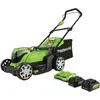 Image de Greenworks 2 tondeuses à Gazon sans Fil 24 V (48 V) de 43,2 cm, (2) Batteries USB 4,0 Ah (concentrateur USB) et Chargeur Rapide à Double Port Inclus