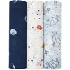 Image de aden + anais - 3 Maxi-langes silky soft grand format prélavés en viscose de bambou - Imprime Stargaze - 120 cm x 120 cm