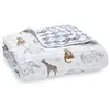 Image de aden + anais - Couverture de rêve dream blanket prélavée en mousseline 100% coton - Imprimé Jungle - Quadruple-épaisseur 120 cm x 120 cm